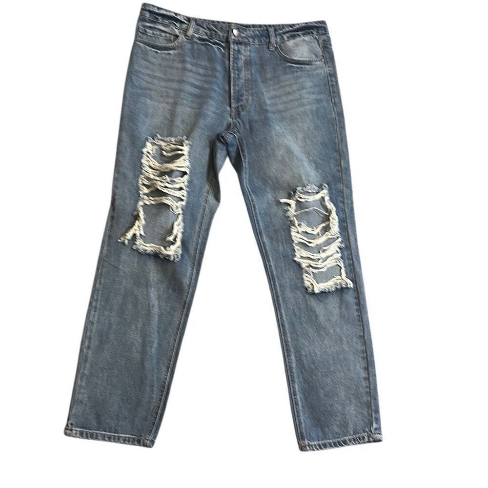 AFRM distressed denim jeans button fly 31